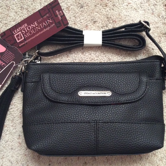 Stone Mountain Black Leather Purse - Picture 1 of 2
